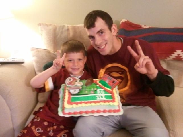 Young Redskins fan with RG3 cake