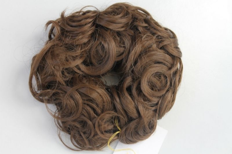 Double Wrap Synthetic Curly Hairpiece Bun Ponytail Scrunchies Elastic