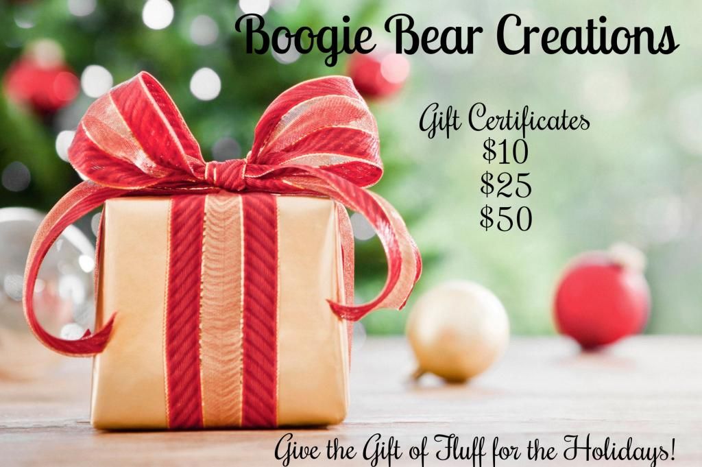 Boogie Bear Creations Gift Certificate  *Perfect gift for your newborn this holiday season*