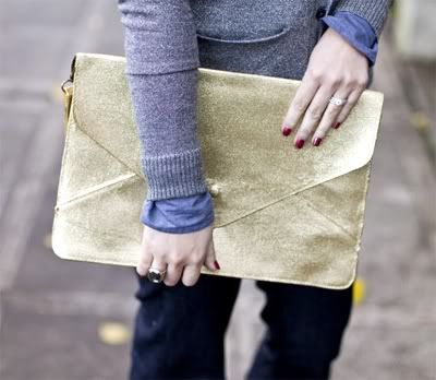 DIY: Gold Glitter Clutch