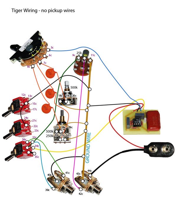Jerry Garcia's Guitar Wiring Diagram from i1118.photobucket.com