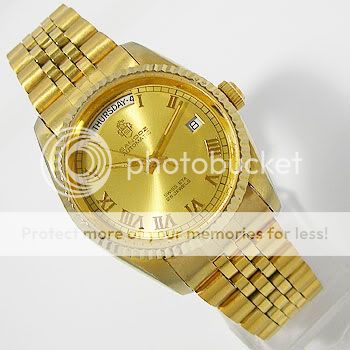  1990s MENS WATCH SANDOZ AUTOMATIC/MANUAL WIND YELLOW/GOLD COL  