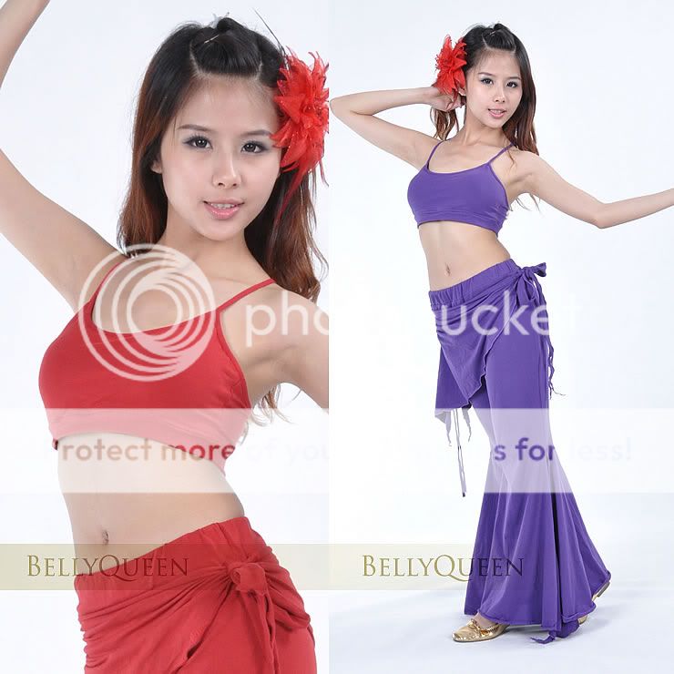 Belly Dance Costume Tribal Cotton Top & Pants 14 colors  
