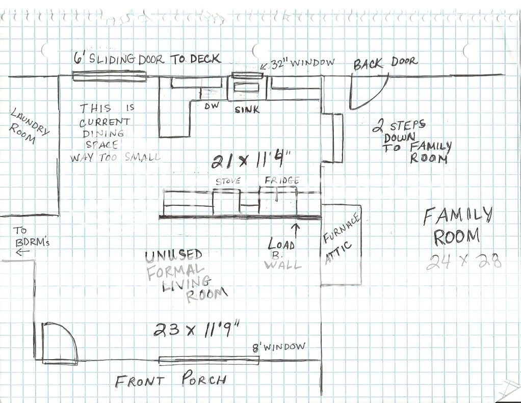 unused living room to dining room