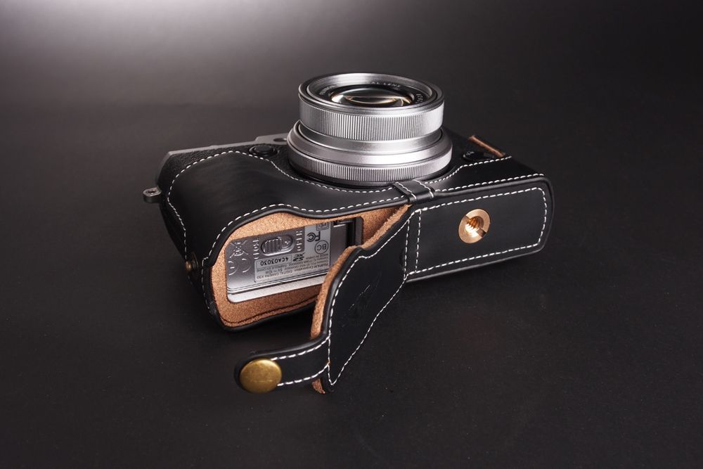 Handmade Genuine Real Leather Half Camera Case bag Cover for Nikon J4 8 colors 