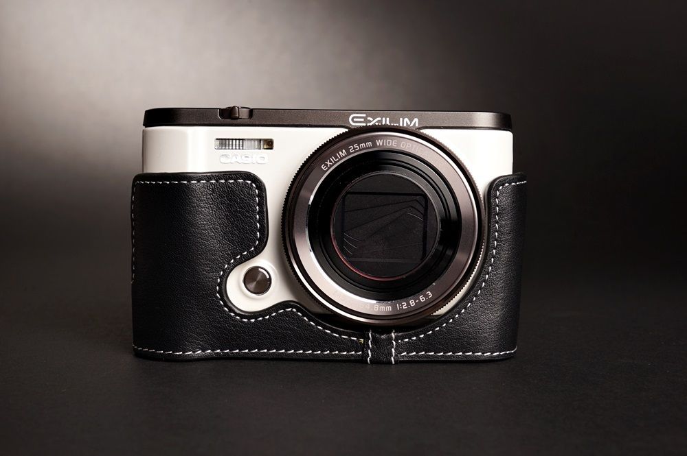 Handmade Genuine Real Leather Full Camera Case Bag Cover for Casio EX-ZR3500 ZR3500 Brown Color