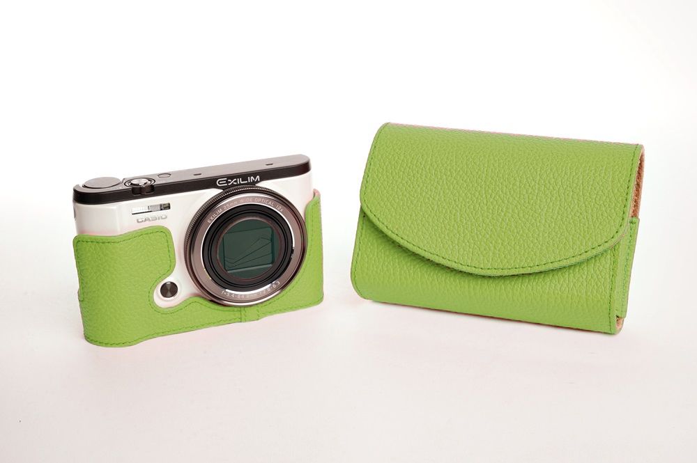 Handmade Genuine Real Leather Full Camera Case Bag Cover for Casio EX-ZR3500 ZR3500 Brown Color