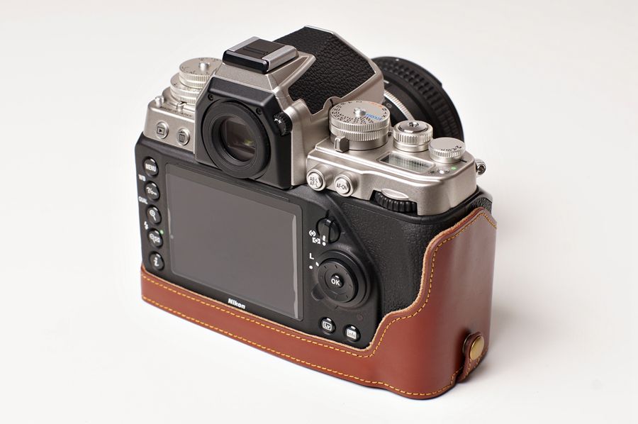 Genuine real Leather Full Camera Case bag cover for Nikon DF 50mm lens