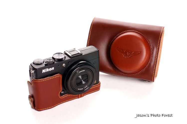 Handmade Genuine real Leather Half Camera Case bag cover for Nikon Coolpix A Brown Bottom opening Version