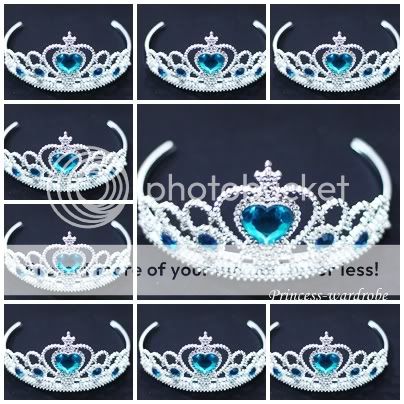 LOT 9 BLUE Crystal Princess Cinderella Tiara Crowns  