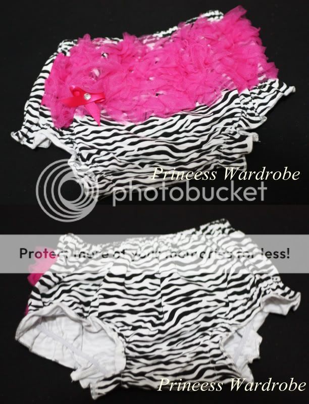 Hot Pink Baby Zebra Pettiskirt Panties Bloomers 6M 3Y