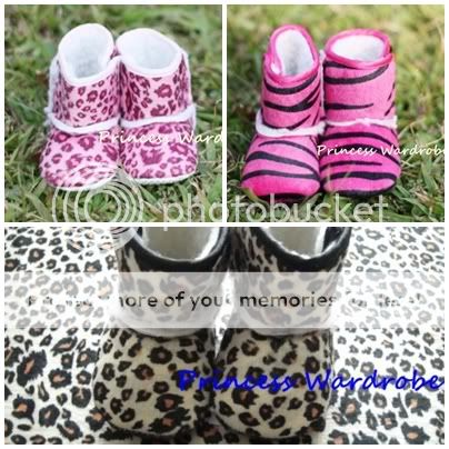 Lot 3 Animal Print Newborn Baby Infant Shoes Boot 6 24M