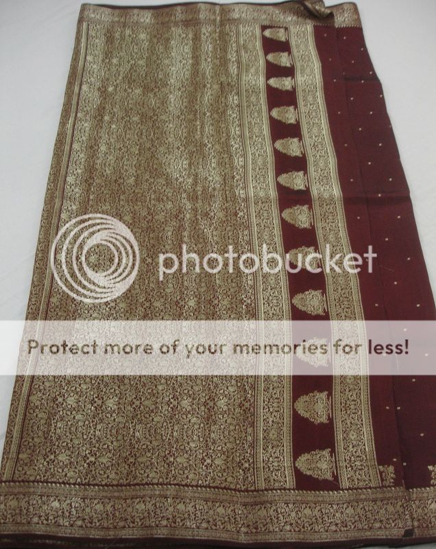 MTR Vintage Art Silk ZARI Maroon Saree Dress Curtains Used Sari