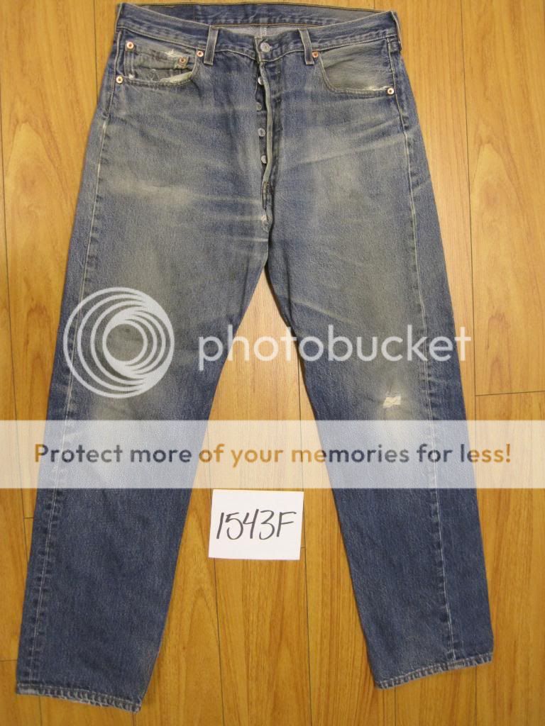 destroyed levis 501 Feather jean used 36x34 1543F  