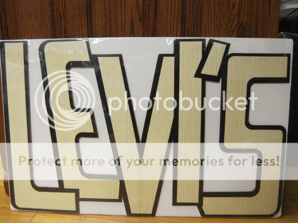 Vintage NOS LEVIS jeans cardboard sign display advert  