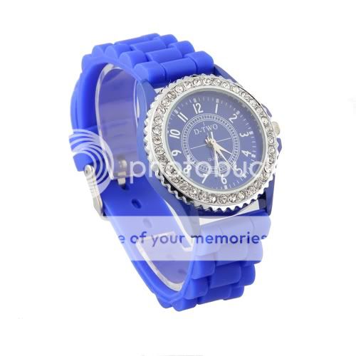 NEW Quartz Jelly Ladies Silicone Sports Classic Crystal Wrist Watch 