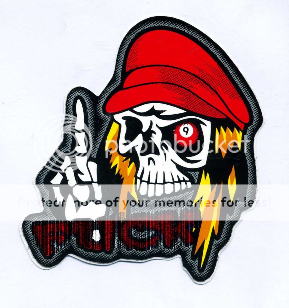 SKULL PUNK Middle Finger Bikes Bumper Car Sticker W12  