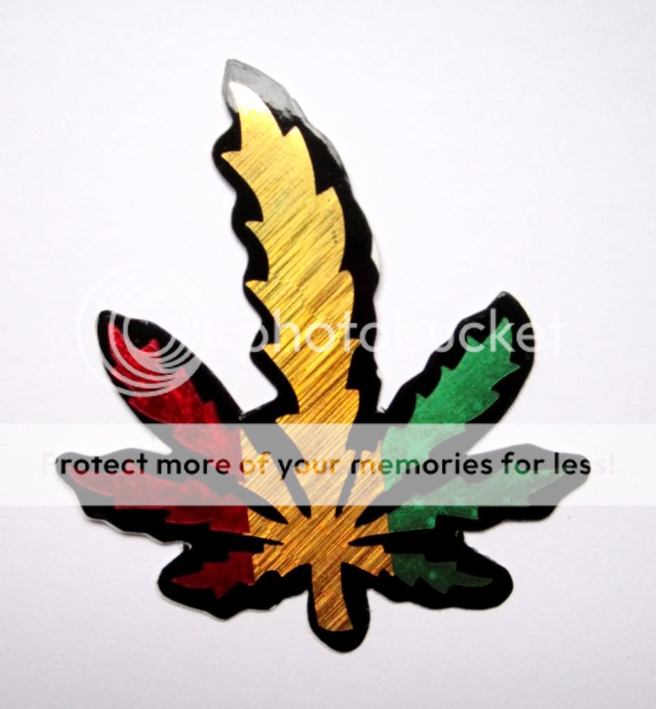 Cannabis Marijuana Rasta Scrapbook Bumper Bike Car ATV Foil Decal 