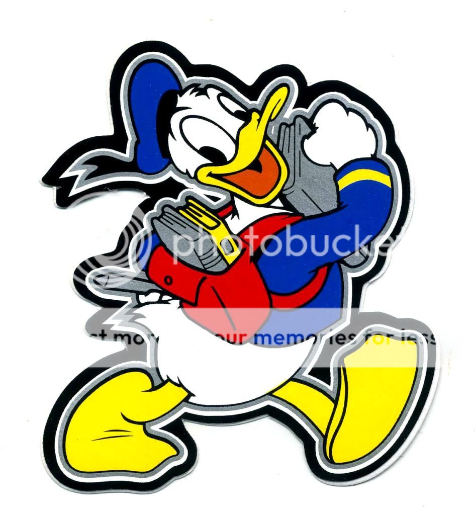 Donald Duck Funny go to School Book Wall Bumper Bike Car ATV Decal 